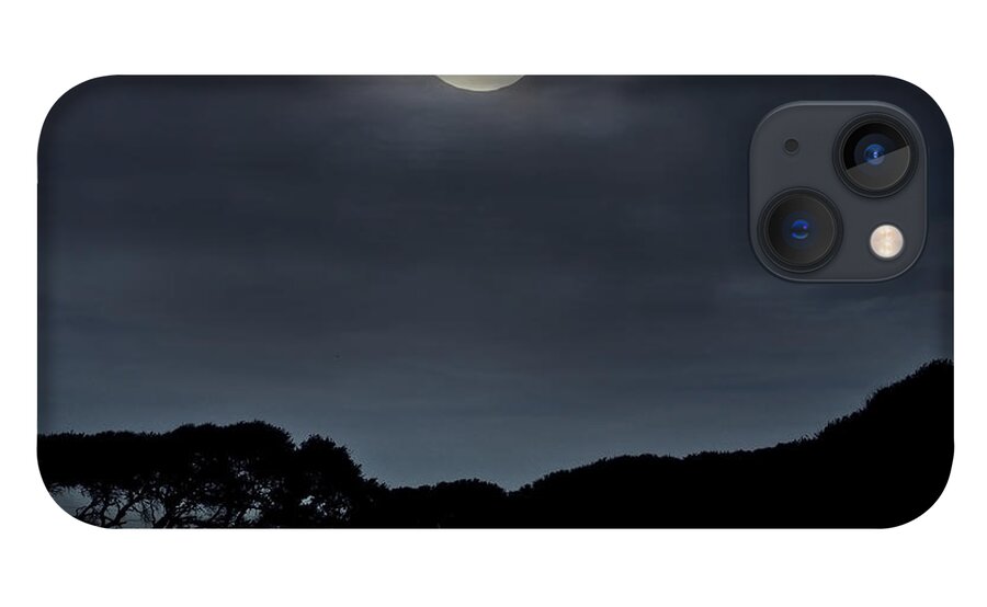 Sea iPhone 13 Case featuring the photograph Moonrise over the Marsh. by WAZgriffin Digital