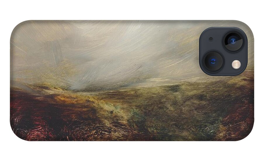 Moorland iPhone 13 Case featuring the painting Moorland 76 by David Ladmore