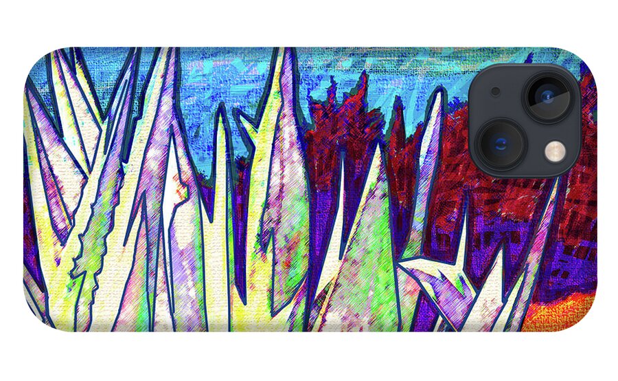 Expressionistic iPhone 13 Case featuring the digital art Morning Dance Of The Grasses by Rod Whyte
