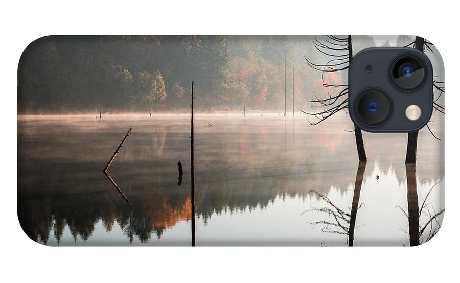 Landscapes iPhone 13 Case featuring the photograph Morning Mist On A Quiet Lake by Claude Dalley
