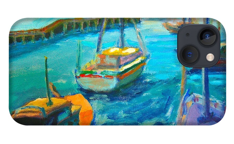Boats iPhone 13 Case featuring the painting Mornington Pier by Yen