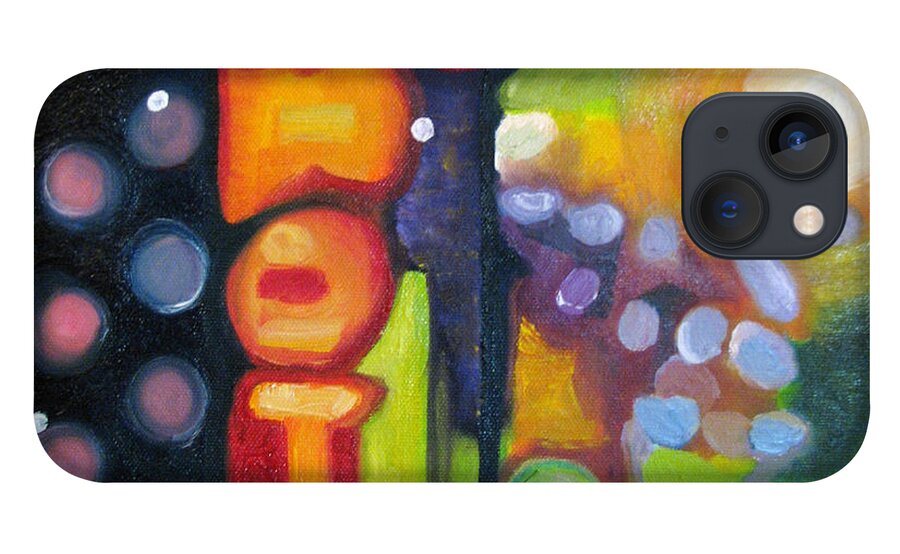 N iPhone 13 Case featuring the painting Motel Lights by Patricia Arroyo