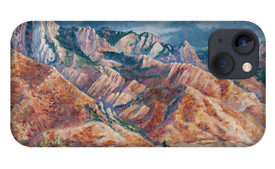 Wall Art iPhone 13 Case featuring the painting Mount Olympus in autumn by Robert Corsetti