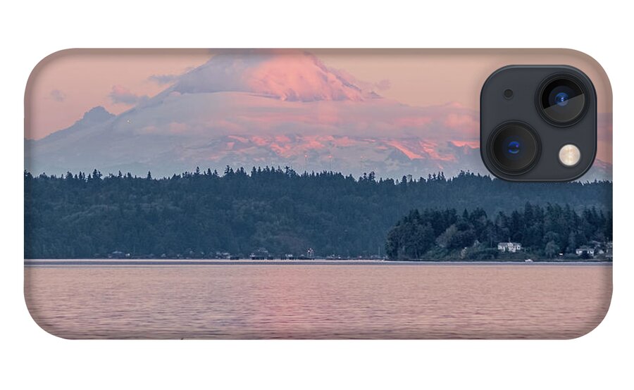 Manchester Washington iPhone 13 Case featuring the photograph Mt. Rainier at Sunset by E Faithe Lester