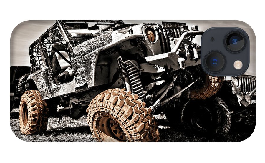 Jeep iPhone 13 Case featuring the photograph Muddy Super Swamper TJ by Luke Moore