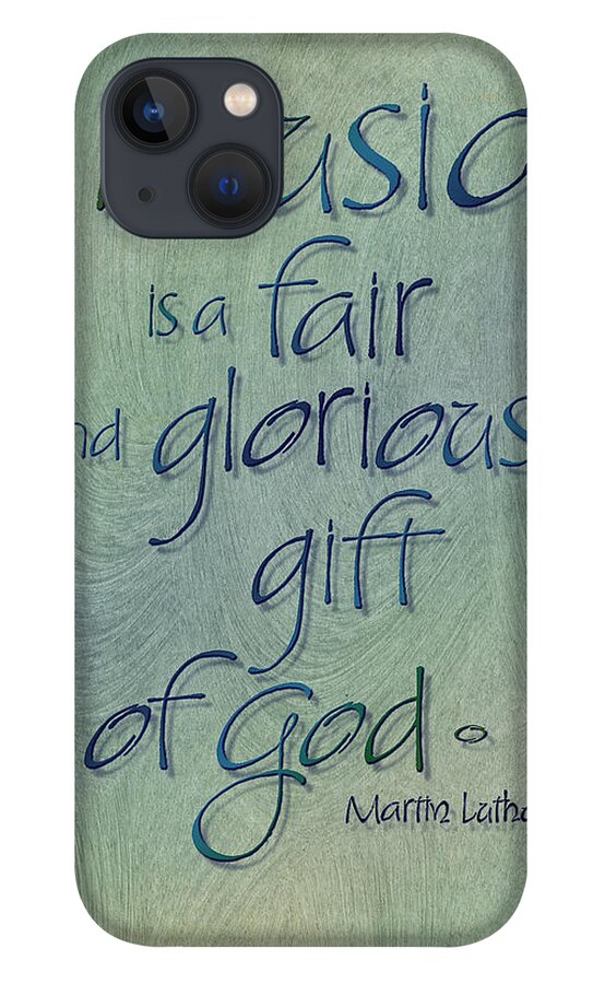 Author - Martin Luther iPhone 13 Case featuring the painting Music Gift by Judy Dodds