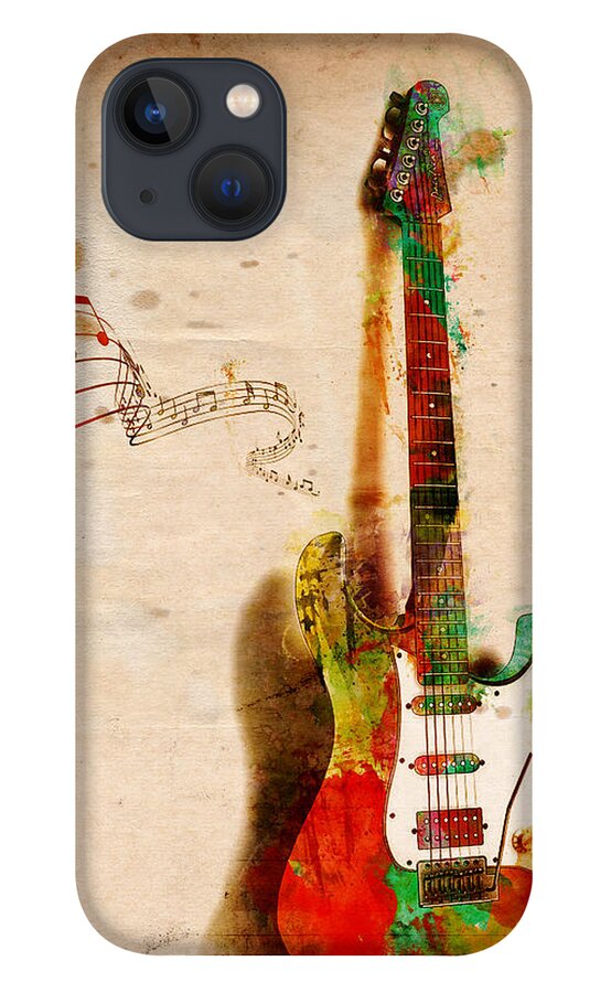 Guitar iPhone 13 Case featuring the digital art My Guitar Can SING by Nikki Smith