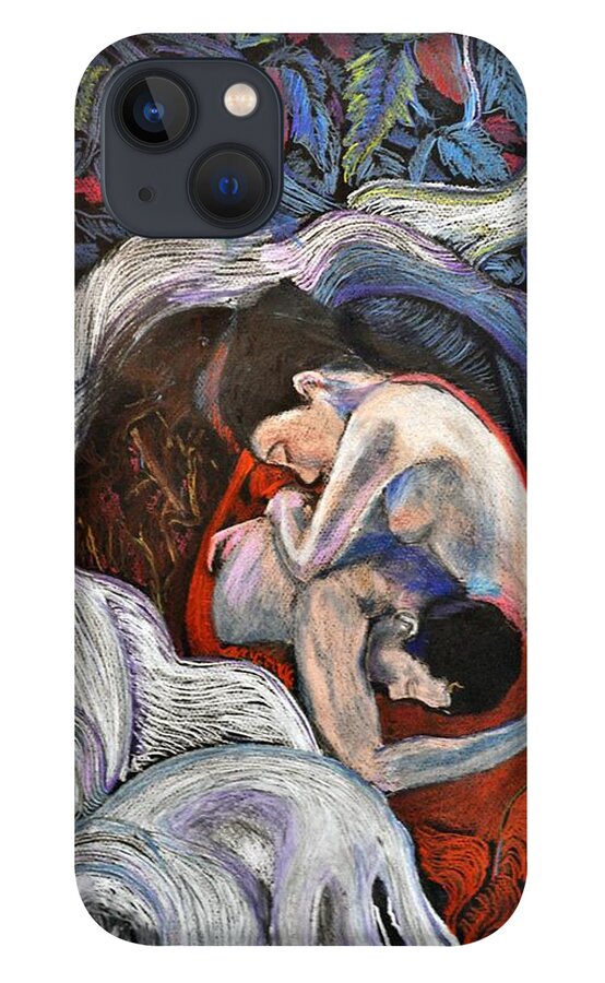 Lovers iPhone 13 Case featuring the painting My Haven by Stefan Duncan