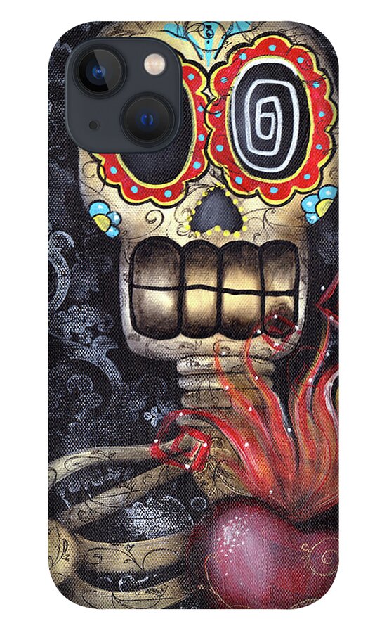 Sacred Heart iPhone 13 Case featuring the painting My Sacred Heart by Abril Andrade