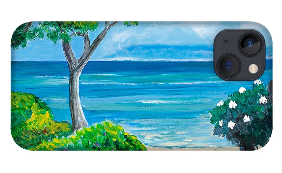 Landscape iPhone 13 Case featuring the painting Naplili Path 16 x 20 by Santana Star