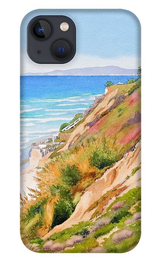 Pacific Ocean iPhone 13 Case featuring the painting Neptune's View Leucadia California by Mary Helmreich