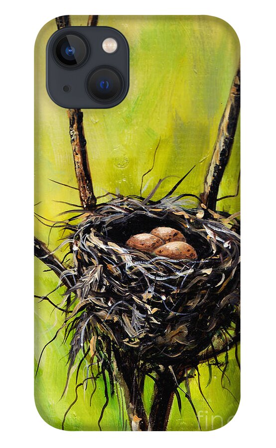 Brd Nest iPhone 13 Case featuring the painting Nesting V by Robin Wiesneth