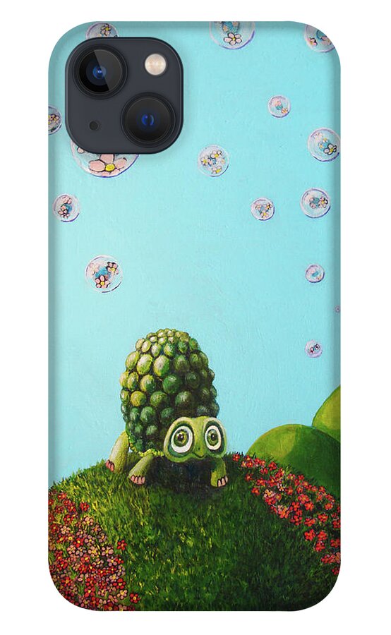 Turtle iPhone 13 Case featuring the painting Never Give Up by Mindy Huntress