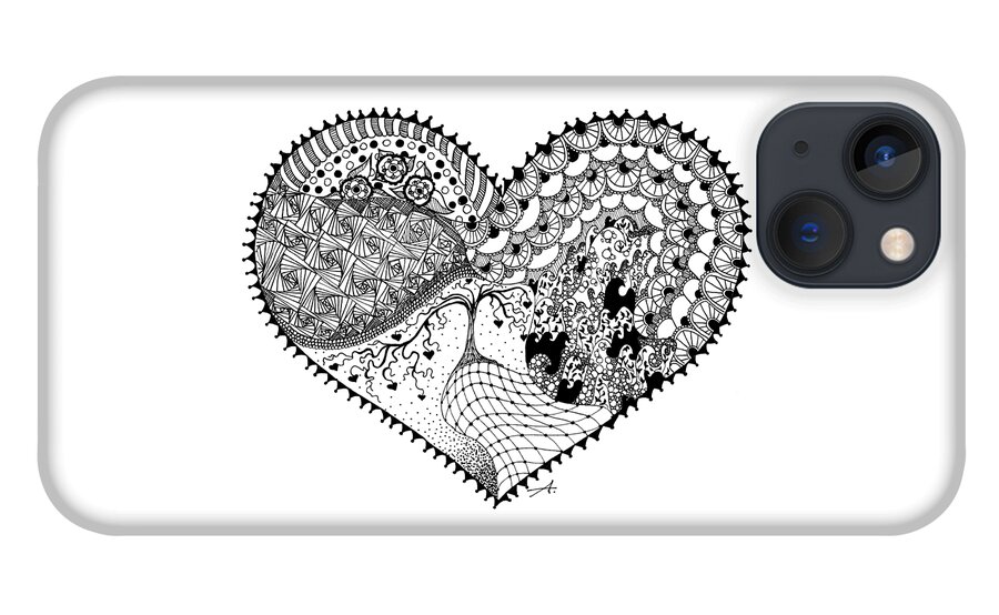 Drawing iPhone 13 Case featuring the drawing New Beginning by Ana V Ramirez