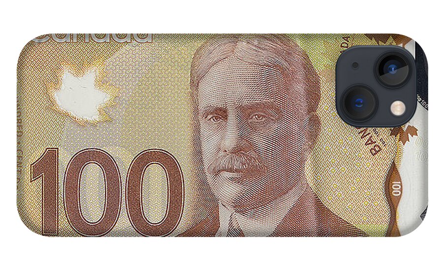 'paper Currency' By Serge Averbukh iPhone 13 Case featuring the digital art New One Hundred Canadian Dollar Bill by Serge Averbukh