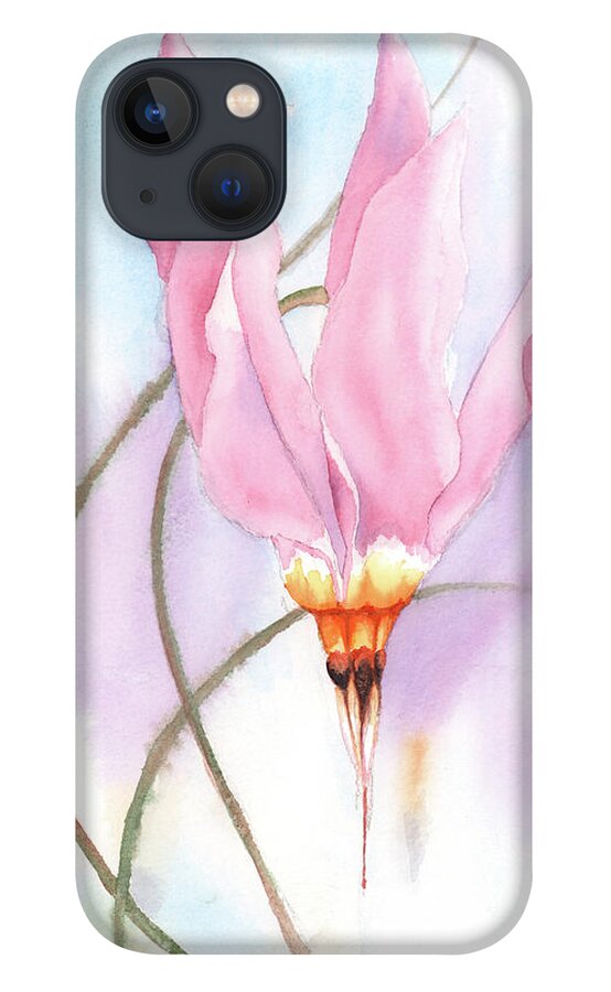 Dodecatheon iPhone 13 Case featuring the painting New Star by Hilda Wagner