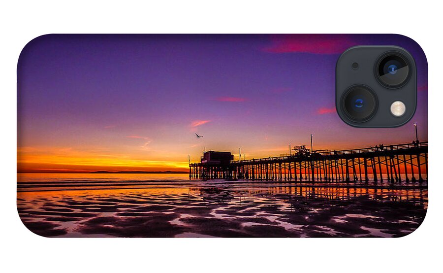 Newport Beach iPhone 13 Case featuring the photograph Newport Pier Sunset by Pamela Newcomb