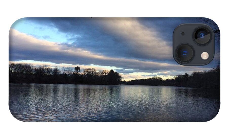 River iPhone 13 Case featuring the photograph Night Comes to The Nashua River by Anjel B Hartwell