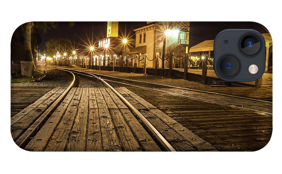 Night Scene iPhone 13 Case featuring the photograph Night Rails by Charles Garcia