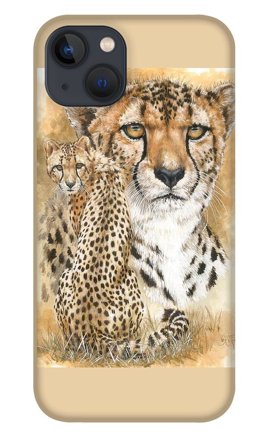 Cheetah iPhone 13 Case featuring the mixed media Nimble by Barbara Keith