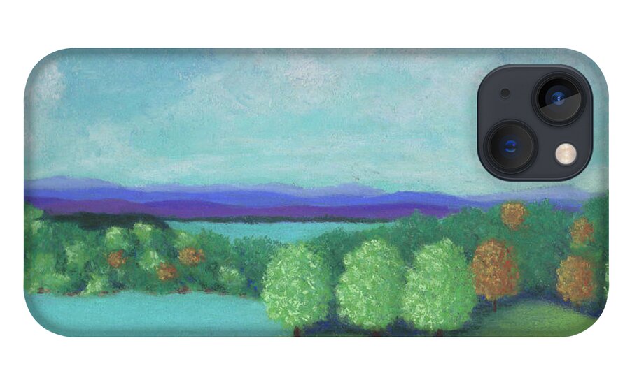 Olana Overlook iPhone 13 Case featuring the pastel No Wonder He Lived Here by Anne Katzeff