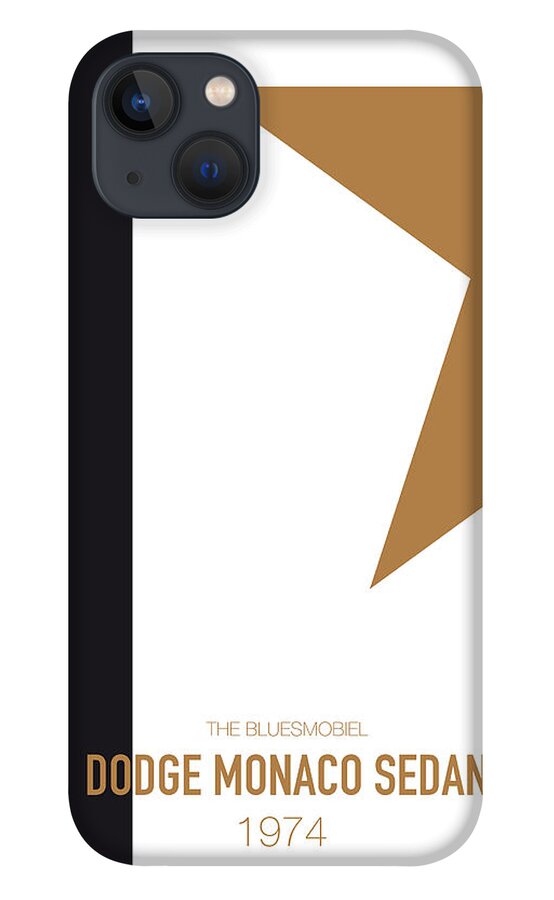 Minimal iPhone 13 Case featuring the digital art No004 My BLUES BROTHERS minimal movie car poster by Chungkong Art