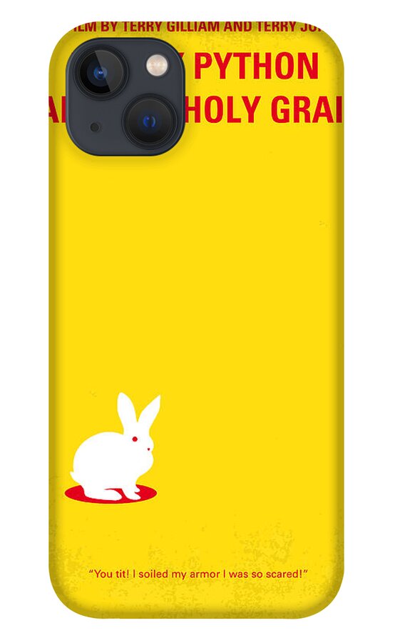 Monty iPhone 13 Case featuring the digital art No036 My Monty Python And The Holy Grail minimal movie poster by Chungkong Art