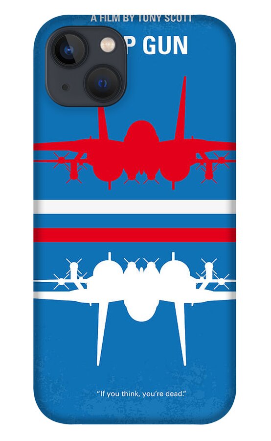 Top iPhone 13 Case featuring the digital art No128 My TOP GUN minimal movie poster by Chungkong Art