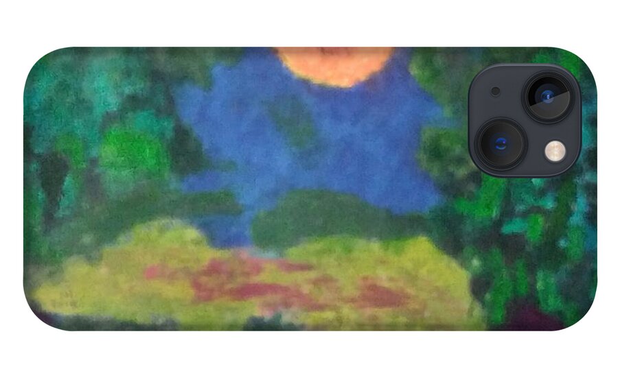 Abstract Landscape iPhone 13 Case featuring the painting No.451 by Vijayan Kannampilly