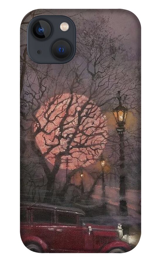 Full Moon iPhone 13 Case featuring the painting Nocturne In Lavender by Tom Shropshire