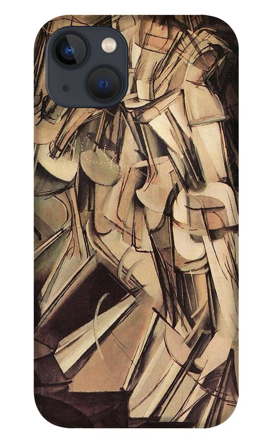 Nude iPhone 13 Case featuring the painting Nude Descending a Staircase Number Two by Marcel Duchamp
