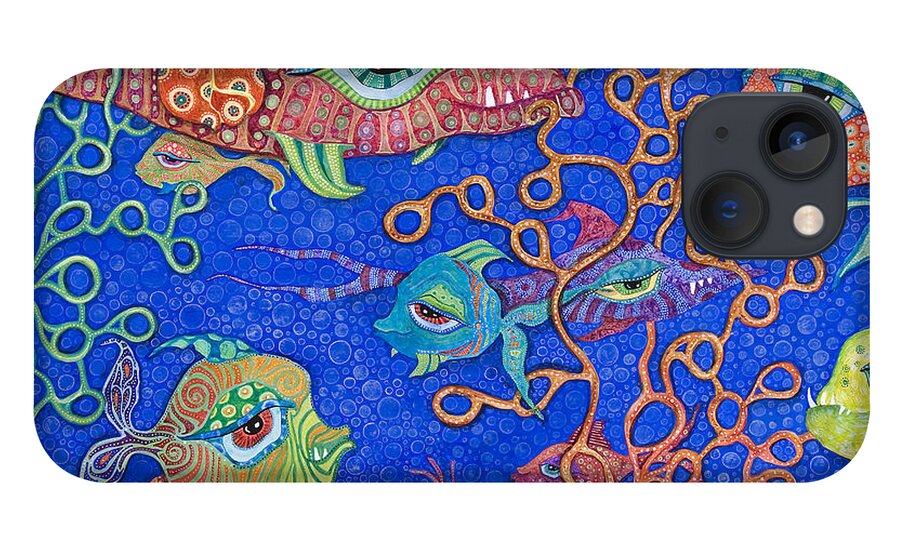 Fish In The Ocean iPhone 13 Case featuring the painting Ocean Carnival by Tanielle Childers
