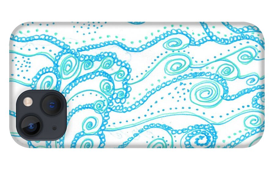 Caregiver iPhone 13 Case featuring the drawing Ocean Waves by Carole Brecht