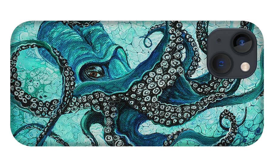 Octopus iPhone 13 Case featuring the painting Octopus by Darice Machel McGuire