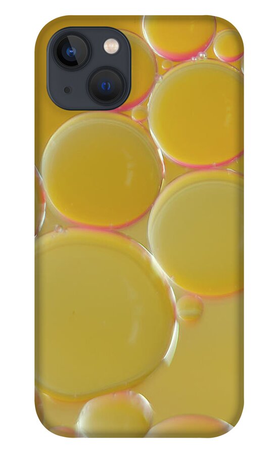 Water iPhone 13 Case featuring the photograph Oil bubbles on water abstract by Andy Myatt
