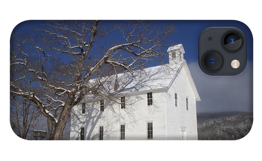 Boxley Baptist Church iPhone 13 Case featuring the photograph Old Boxley Community Building and Church in Winter by Michael Dougherty
