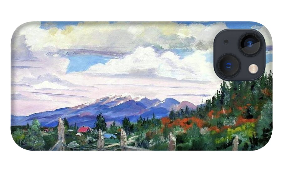 Mountains iPhone 13 Case featuring the painting Old North Fence-In Colorado by Adele Bower