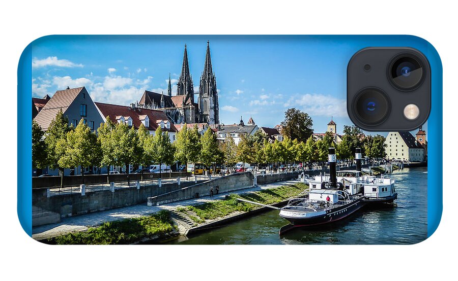 Regensgurg iPhone 13 Case featuring the photograph Old Regensburg Cityscape by Pamela Newcomb