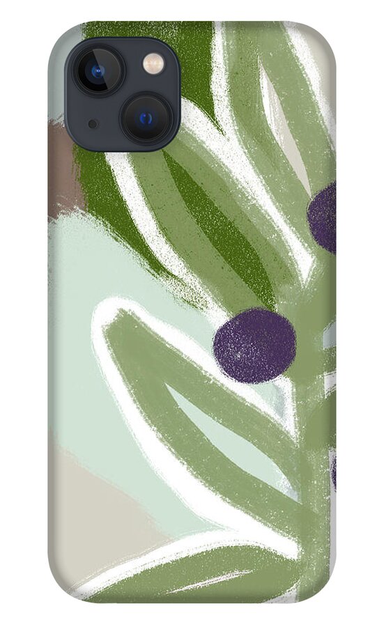 Olive iPhone 13 Case featuring the mixed media Olive Branch 2- Art by Linda Woods by Linda Woods