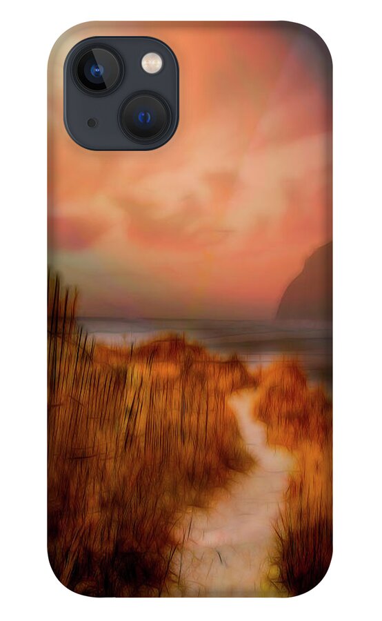 Clouds iPhone 13 Case featuring the photograph On the Beach Abstract Painting by Debra and Dave Vanderlaan