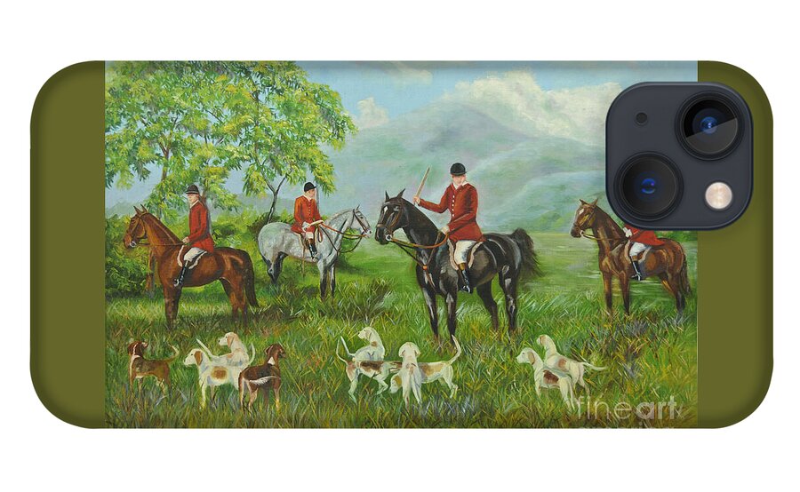 Fox Hunt iPhone 13 Case featuring the painting On The Hunt by Charlotte Blanchard