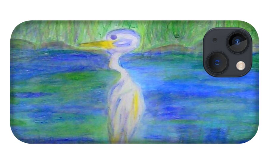 Florida Birds iPhone 13 Case featuring the mixed media On The Lookout by Suzanne Berthier