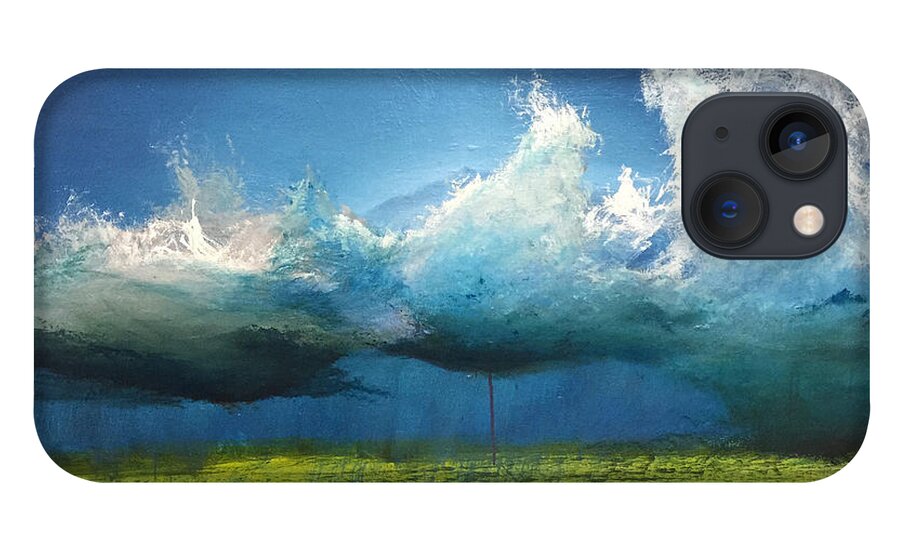 Derek Kaplan Art Storm Painting iPhone 13 Case featuring the painting Opt.15.1. STORM by Derek Kaplan