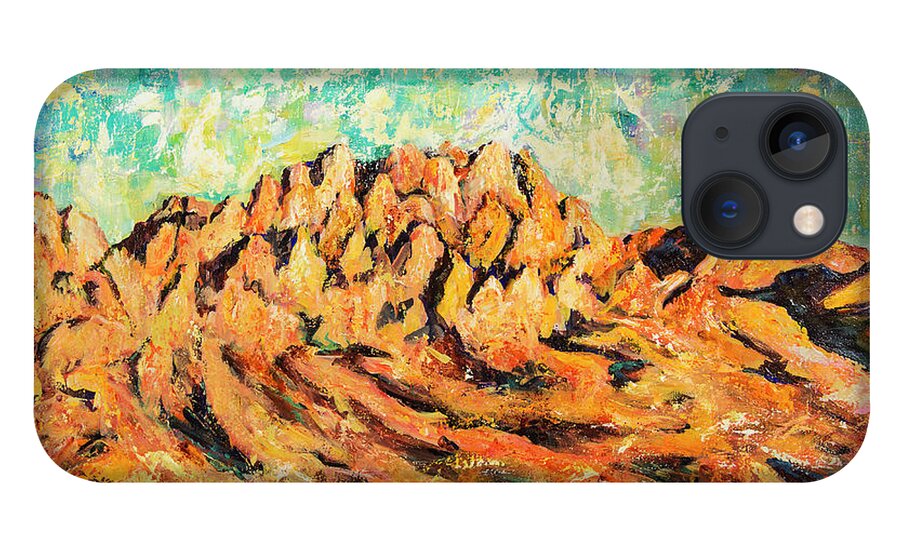 Organ Mountains iPhone 13 Case featuring the painting Organ Mountains III by Sally Quillin