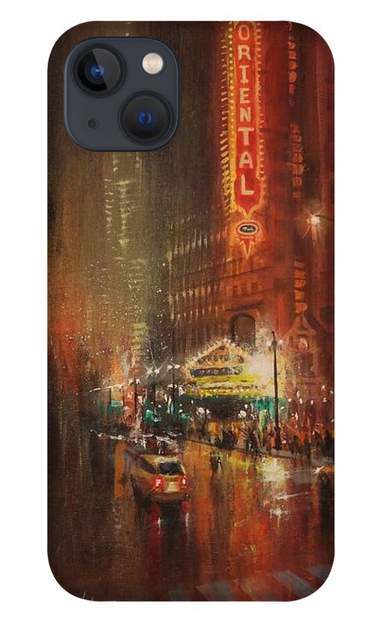 Oriental Theater Chicago iPhone 13 Case featuring the painting Oriental Theater Chicago by Tom Shropshire