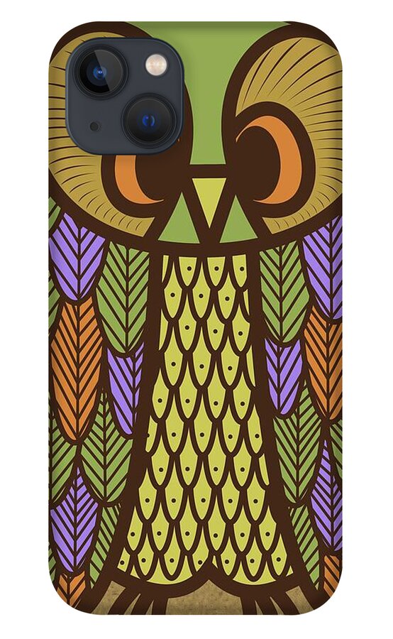 Owl iPhone 13 Case featuring the digital art Owl 2 by Donna Mibus
