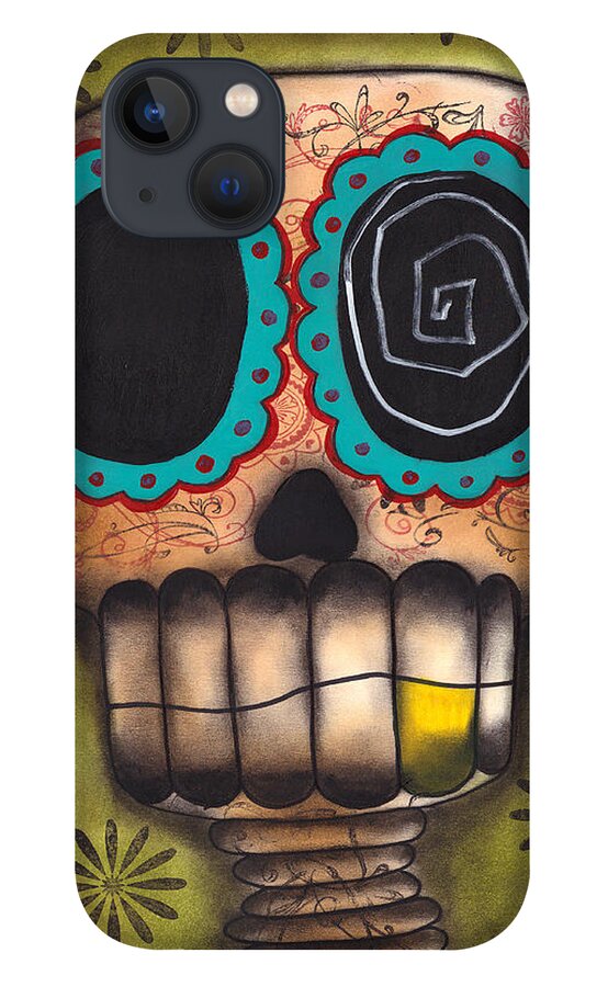 Day Of The Dead iPhone 13 Case featuring the painting Paco el Feliz by Abril Andrade