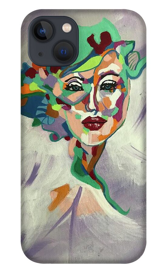 Original Art Work iPhone 13 Case featuring the painting Painted Lady #2 by Theresa Honeycheck