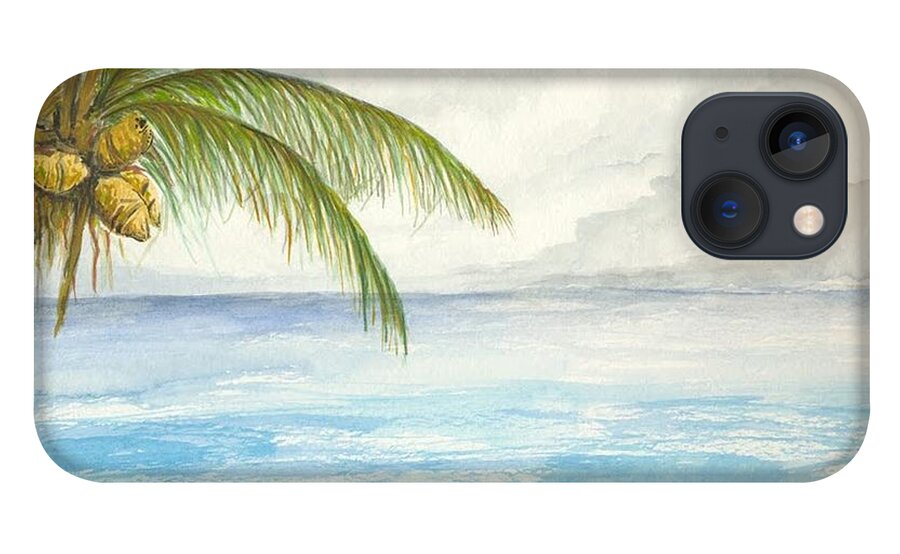 Tropical iPhone 13 Case featuring the digital art Palm Tree Study by Darren Cannell