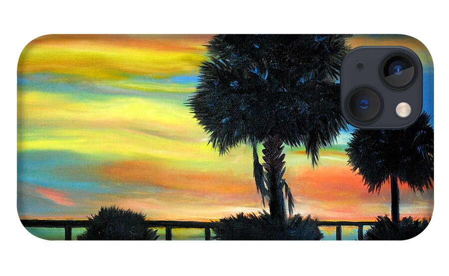 Palmetto iPhone 13 Case featuring the painting Palmetto Nights by Phil Burton
